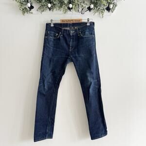 Men’s Wings + Horns Button Fly Straight Slim Jeans Size 30x30 Mid Wash C4754